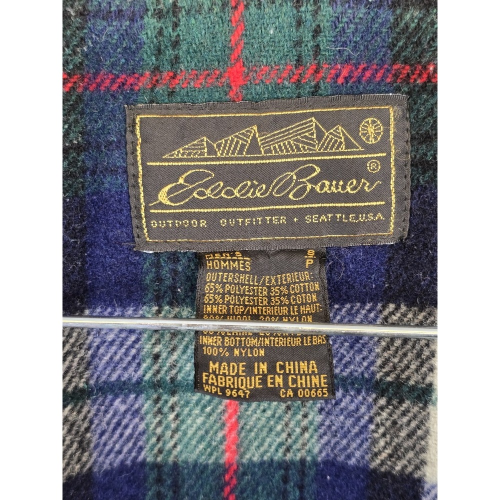 Vintage Y2K Eddie Bauer Men's Jacket Coat Green Wool Lining Warm Size Small - Picture 3 of 15